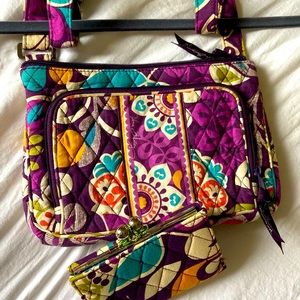 Vera Bradley Crossbody Purse and Matching Wallet Set